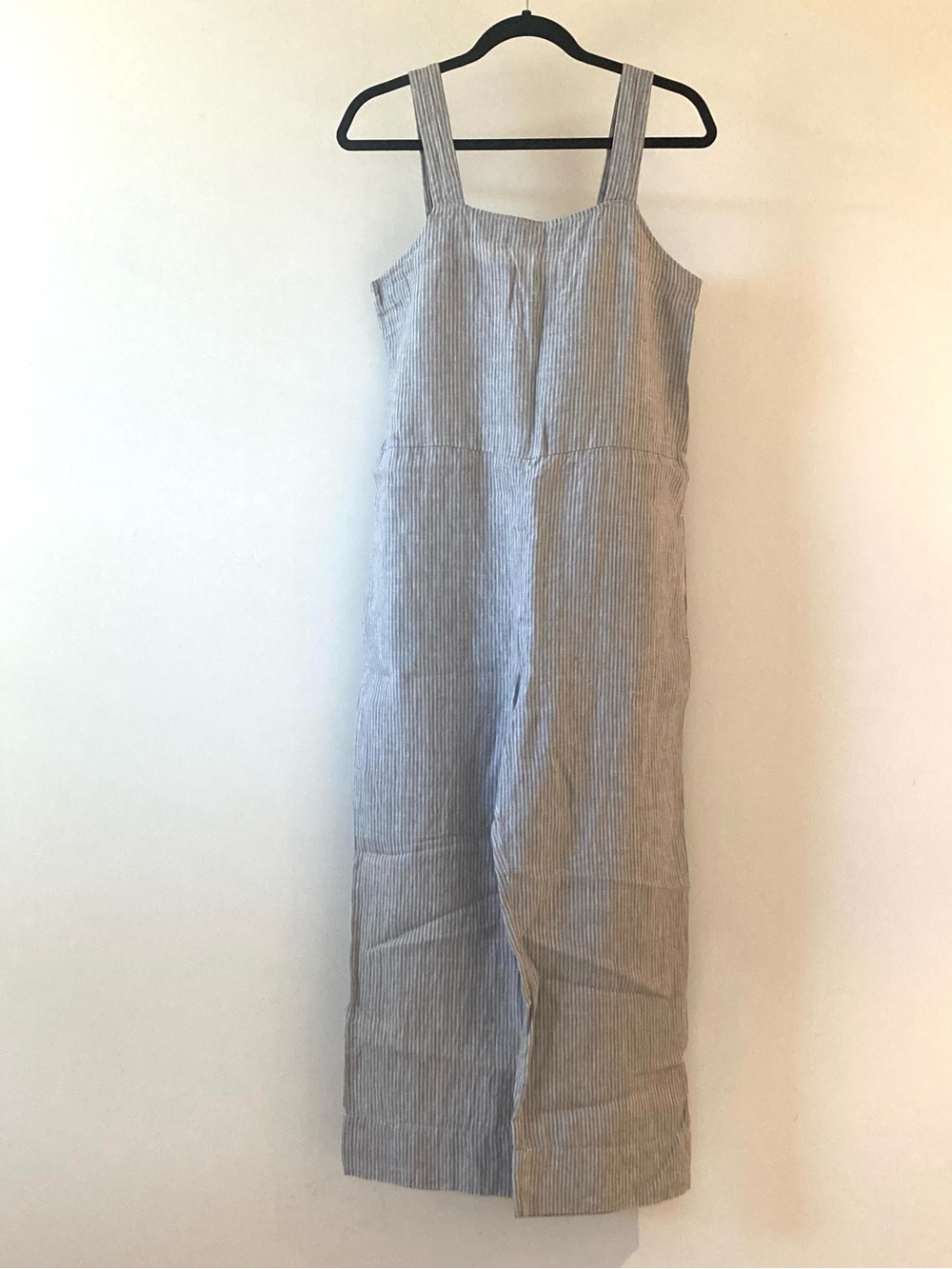 Everlane Linen Grey and White Stripe Jumpsuit Size 4